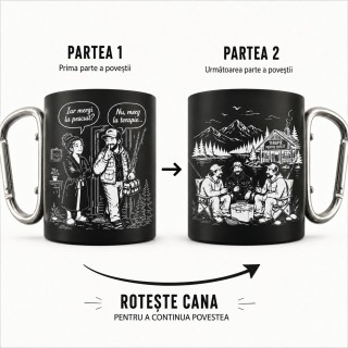 Cană inox pescuit „Nu merg la terapie” – cadou amuzant cu carabinieră