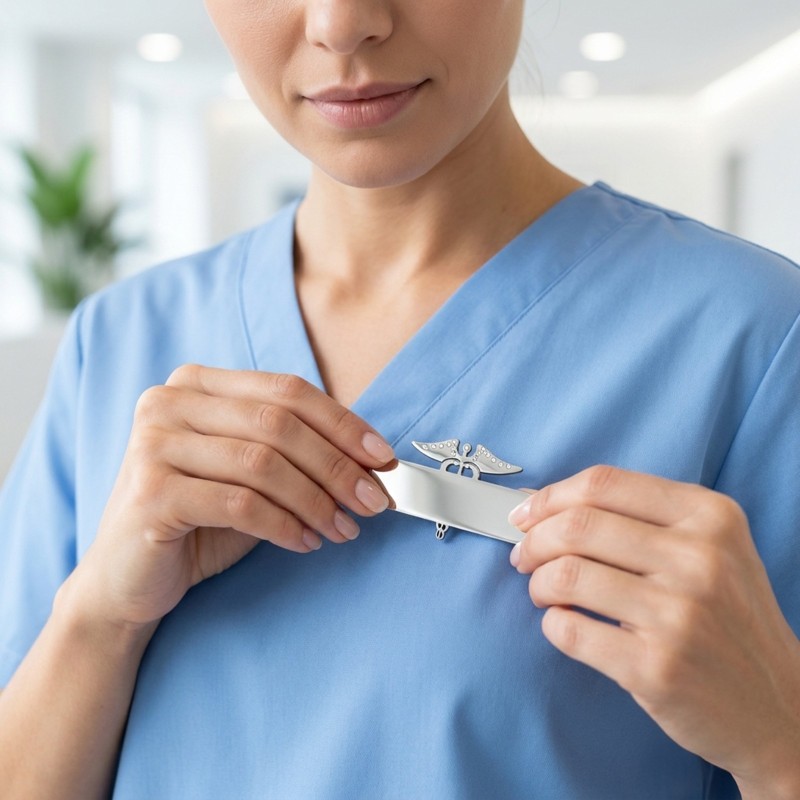                  Ecuson Medical Personalizat Inox Argintiu cu Simbol Specializare | Inox Gravură Laser
               
