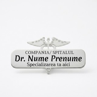 Ecuson Medical Personalizat cu Numele Clinicii | Inox Gravură Laser
