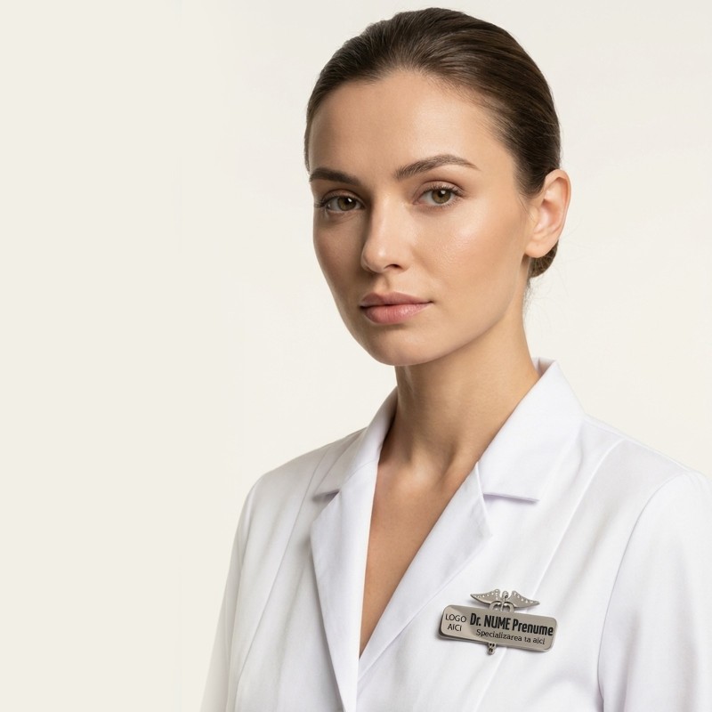                  Ecuson Medical Personalizat cu Logo | Inox Gravură Laser Nume și Specializare
               