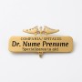 Ecuson Medical Personalizat din Inox Gold Plated – Caduceu cu Cristale, Gravură Laser | Nume, Specializare și Instituție