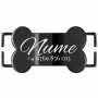 Medalion Slide-On Os Personalizat pentru Câine Inox Negru pentru Zgardă 2.5cm |  Gravură Nume și Telefon