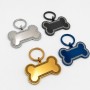 Medalion Câine Os Glitter Inox PVD Gold Plated| Gravură Nume Mesaj Telefon