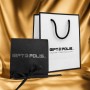 Medalion Câine Os Glitter Inox PVD Gold Plated| Gravură Nume Mesaj Telefon