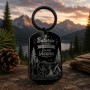 Breloc Gravat Inox Army Negru Bateria la telefon se descarcă, eu mă încarc | Cadou pentru aventurieri