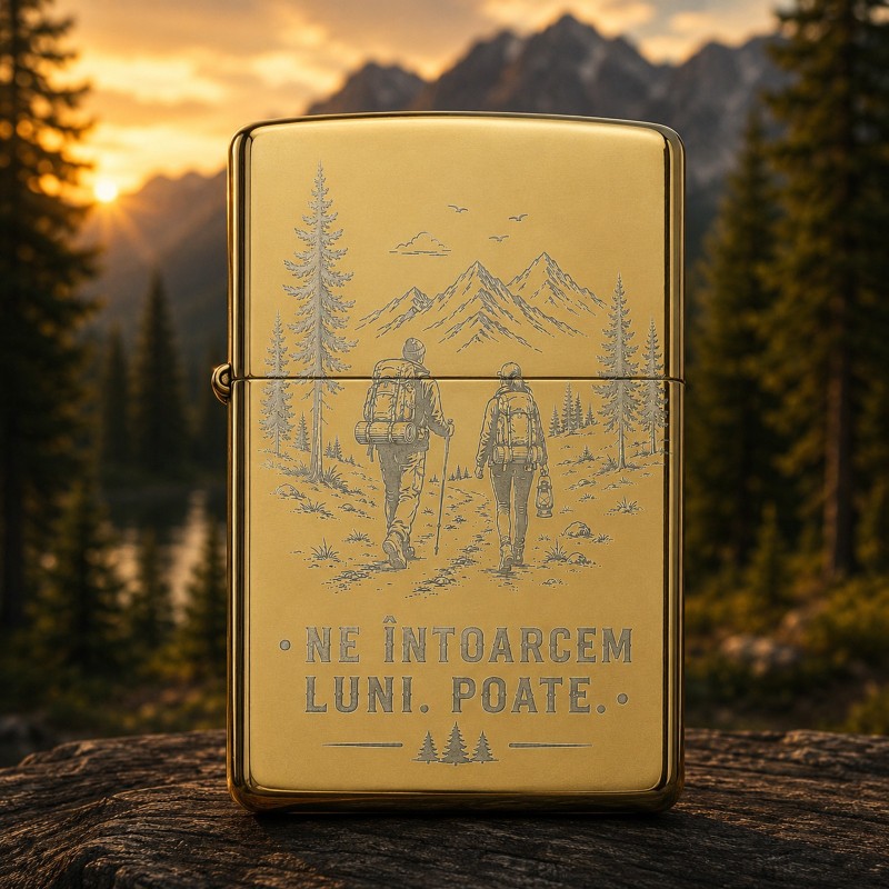                  Brichetă Gravata Ne întoarcem luni Poate | Cadou pentru aventurieri
               
