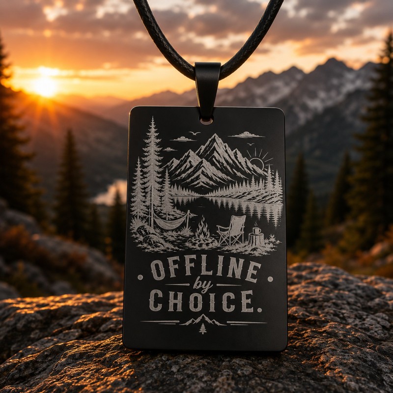                  Colier Inox Offline by Choice | Cadou pentru aventurieri
               