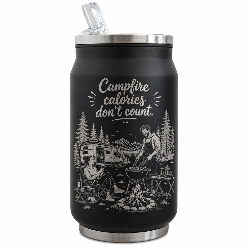 Termos tip Doza gravată Campfire Calories don't Count | Cadou pentru aventurieri