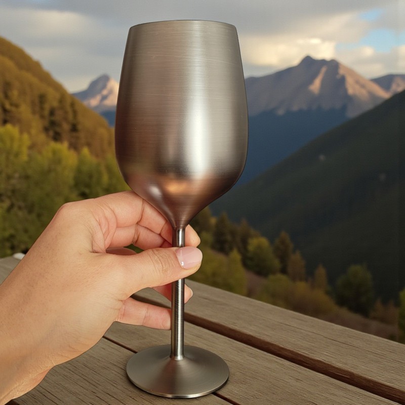                  Pahar de Vin Inox Gravat Sunset Chaser| Cadou pentru aventurieri
               