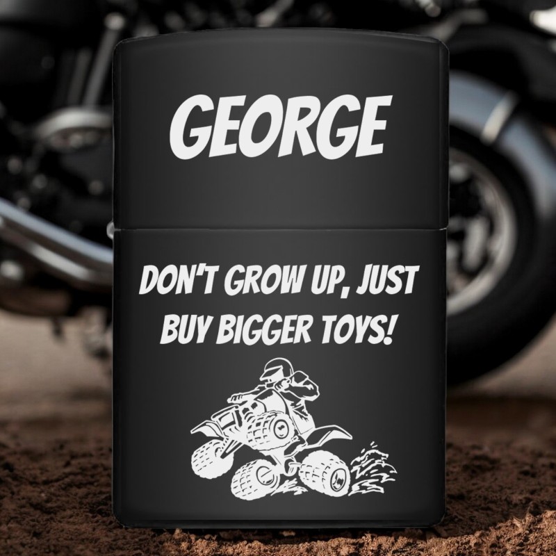                  Bricheta Personalizata Inox Negru Don't Grow Up
               