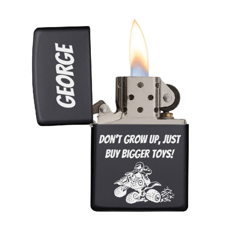 Bricheta Personalizata Inox Negru Don't Grow Up
