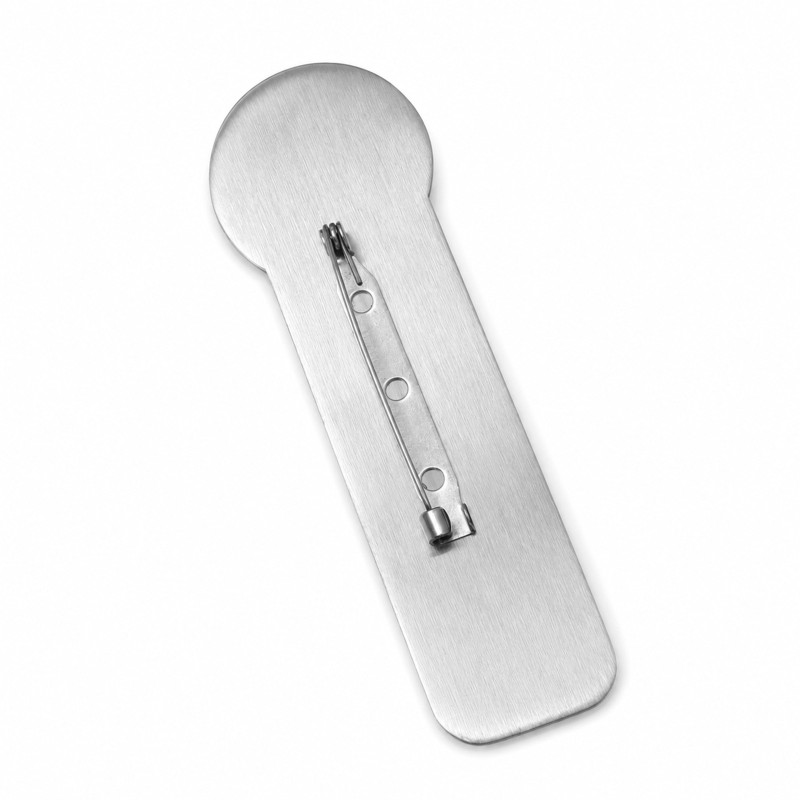                  Ecuson Personalizat din Inox Argintiu Zoom Pietre – Gravură Laser Simbol Nume și Specializare
               