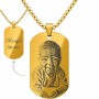Colier Personalizat Army Inox Gold Plated Lantisor 70cm| Gravura Laser Poza si Mesaj