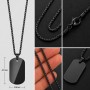Colier Personalizat Army Inox Negru Lantisor 70cm| Gravura Laser Poza si Mesaj