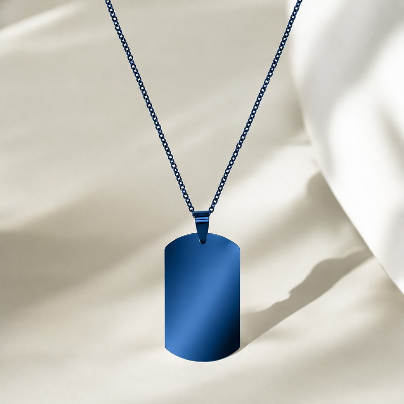                  Colier Army Inox Blue „Un om O motocicletă Zero probleme”| Cadou pentru motocicliști
               