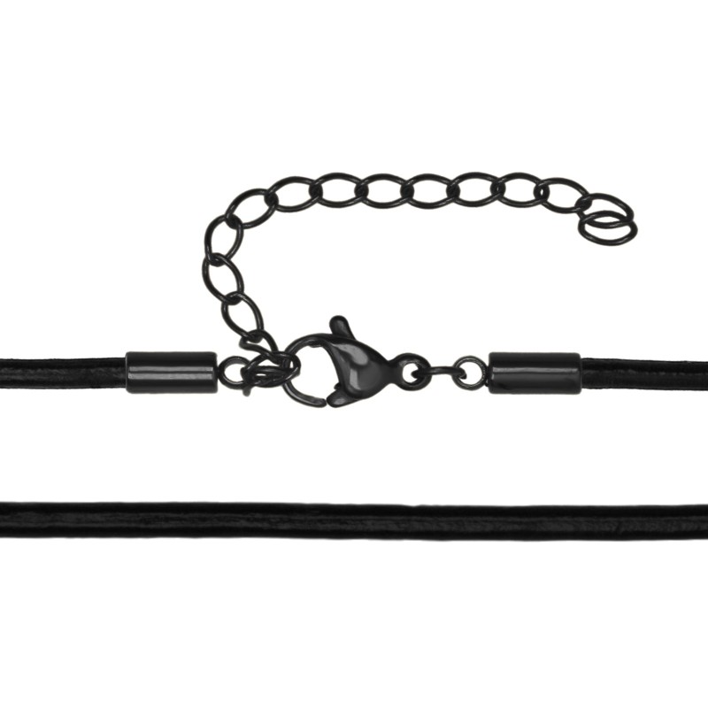 Colier Personalizat Romb Inox Negru Piele Poza si Mesaj