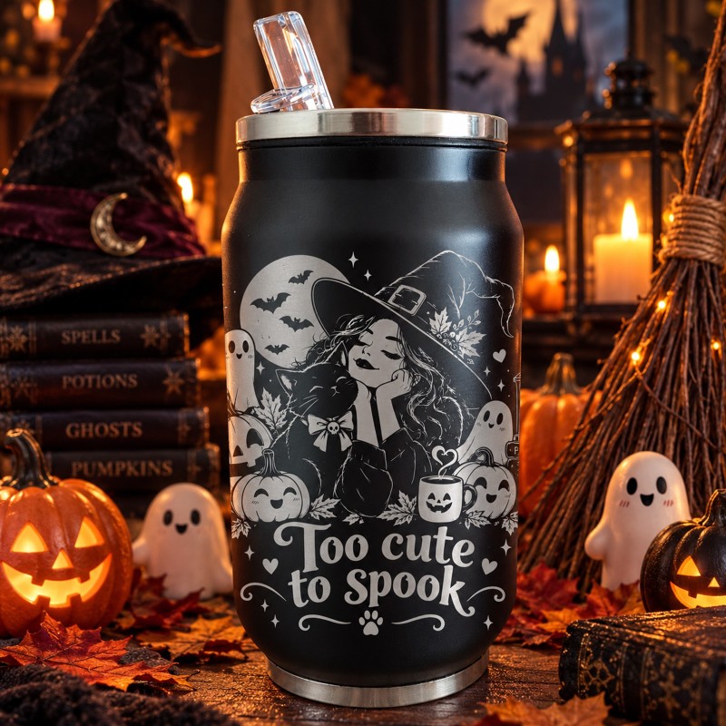 Cană termos tip doză 250ml "Too Cute to Spook" | Spooky but Cute Collection