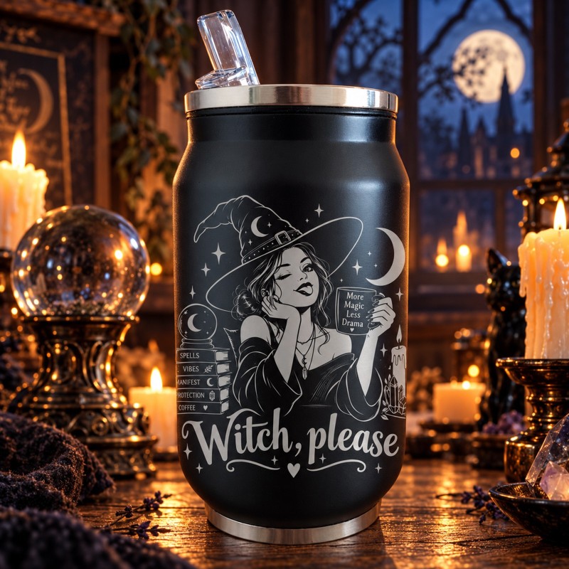 Cană termos tip doză 250ml "Witch, Please!" | Spooky but Cute Collection