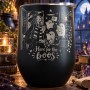 Cană termos tip pahar de vin 360ml "Here for the Boos" | Spooky but Cute Collection