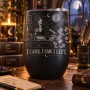 Cană termos tip pahar de vin 360ml "I Came. I Saw. I Left." | Spooky but Cute Collection