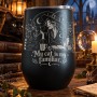 Cană termos tip pahar de vin 360ml "My Cat Is My Familiar" | Spooky but Cute Collection