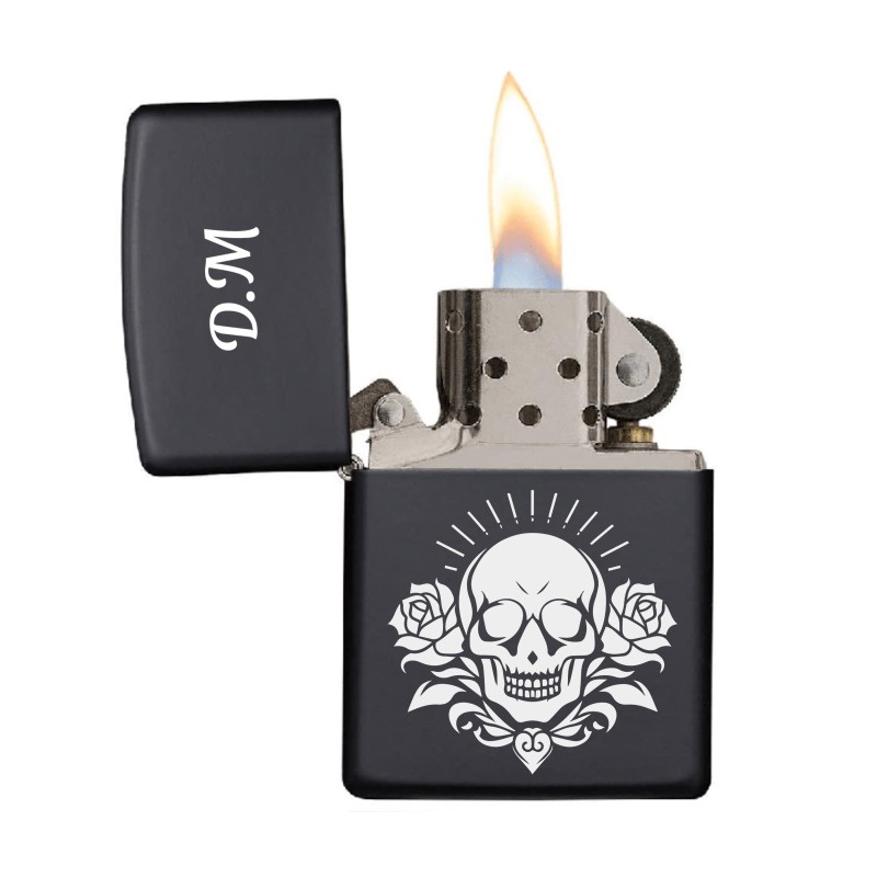 Bricheta Personalizata Inox Negru Initiale Rockstar