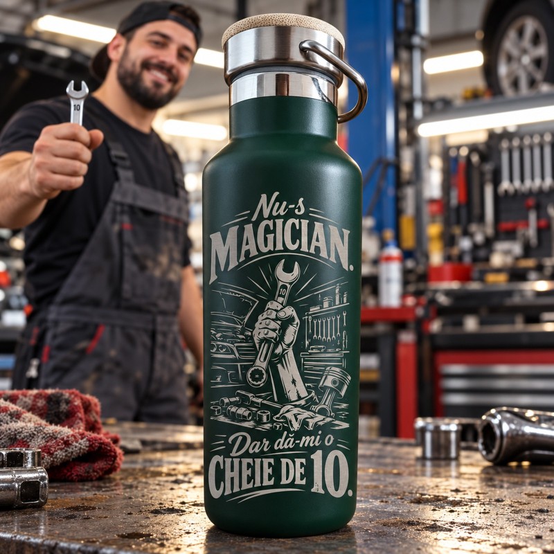                  Termos gravat 500ml „Nu-s magician” | Cadou mecanic auto
               