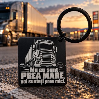 Breloc Gravat Inox Șofer TIR „Nu Eu Sunt Prea Mare” | Giftopolis