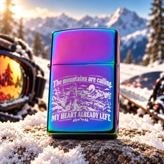 Brichetă Gravată Rainbow „The Mountains Are Calling” | Giftopolis