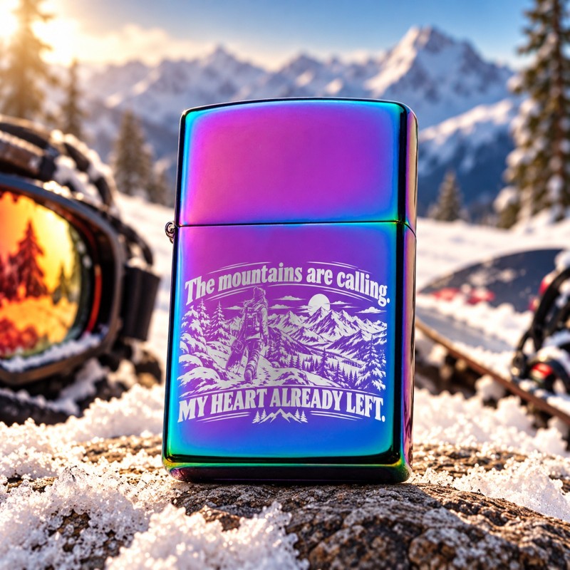 Brichetă Gravată Rainbow „The Mountains Are Calling” | Giftopolis
