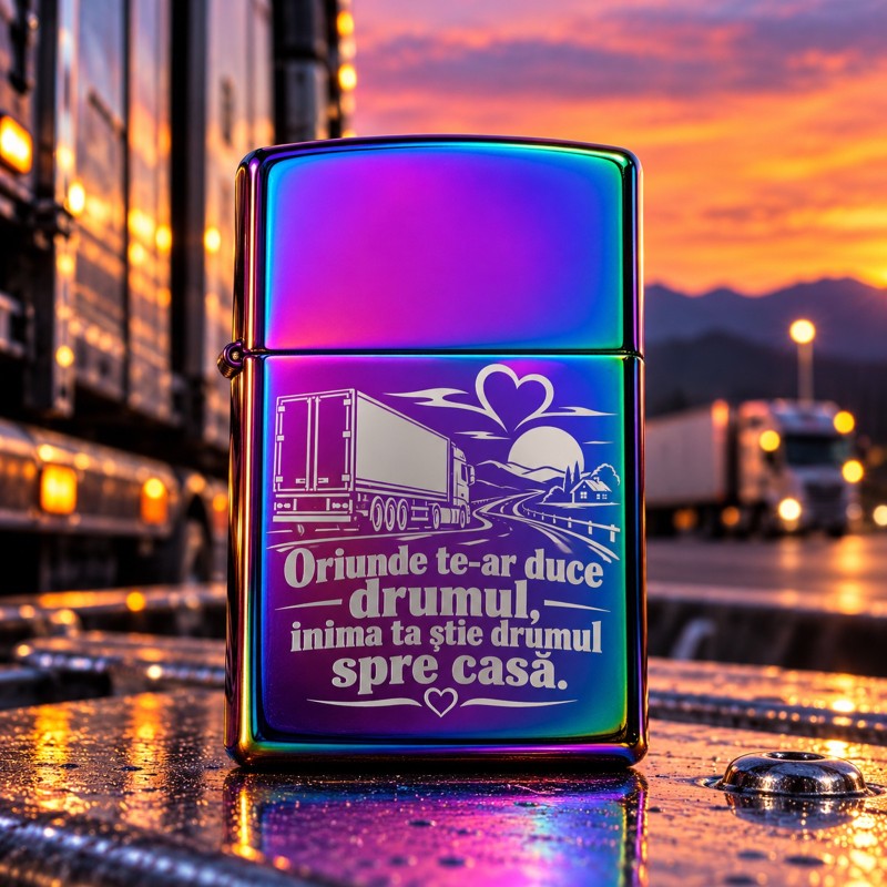                  Brichetă Gravată Rainbow pentru Șoferi TIR | Giftopolis
               