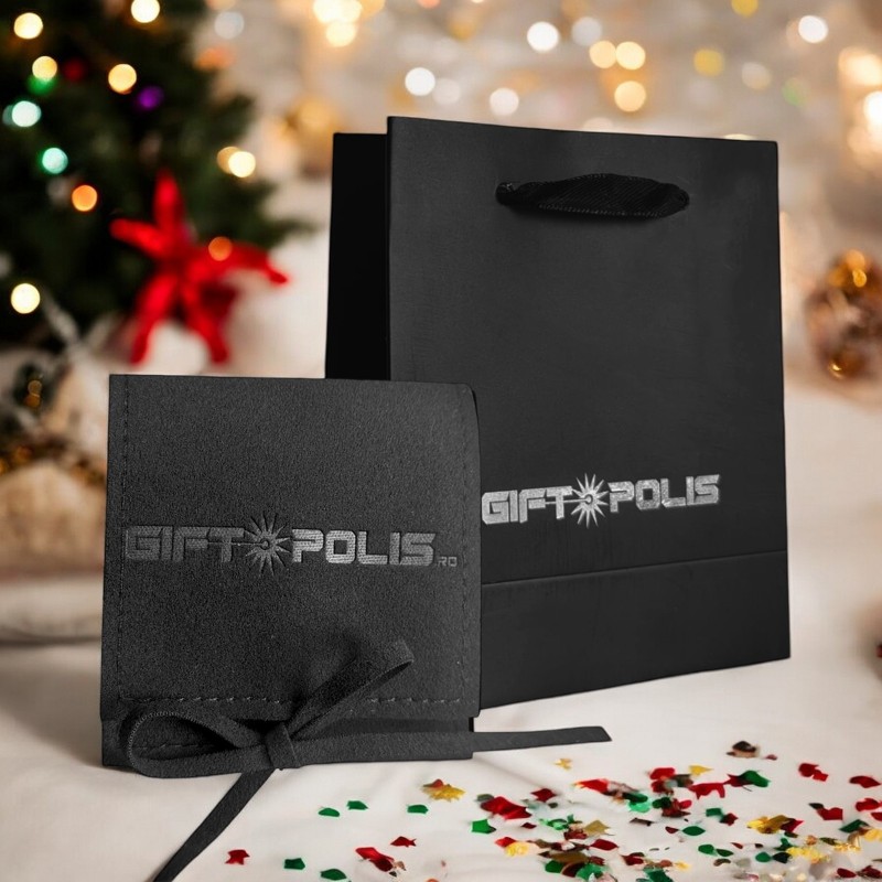                  Bricheta Personalizata Inox Negru Poza Mesaj
               