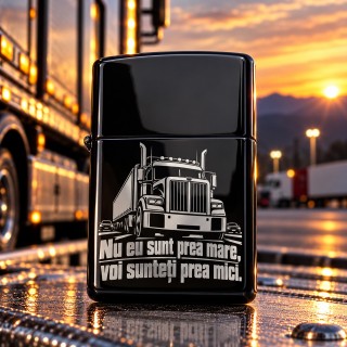 Brichetă Gravată Neagră Șofer TIR „Prea Mare” | Giftopolis