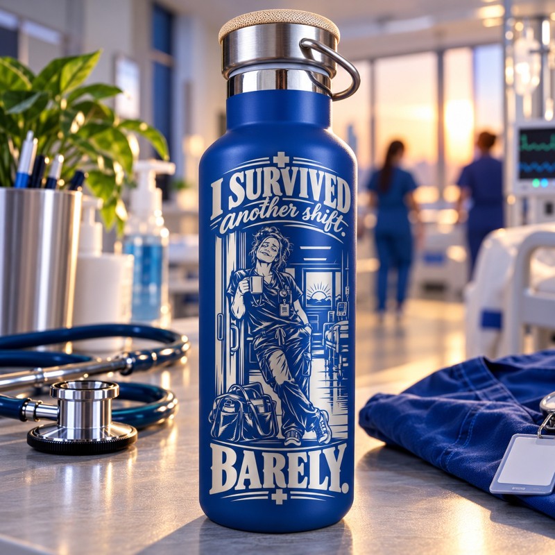                  Termos Gravat Albastru 500 ml – Cadou Asistentă Medicală | Giftopolis
               
