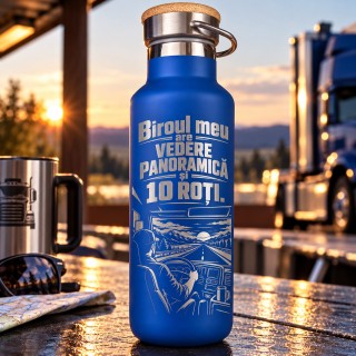 Termos Gravat Albastru 500 ml – Cadou Șofer TIR | Giftopolis