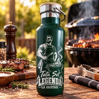 Termos Gravat Verde 500 ml „Tată. Soț. Legendă la Grătar” | Giftopolis