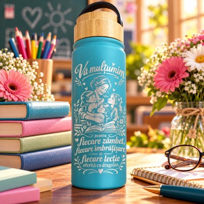 Termos Gravat Bleu 500 ml – Cadou Educatoare sau Învățătoare | Giftopolis