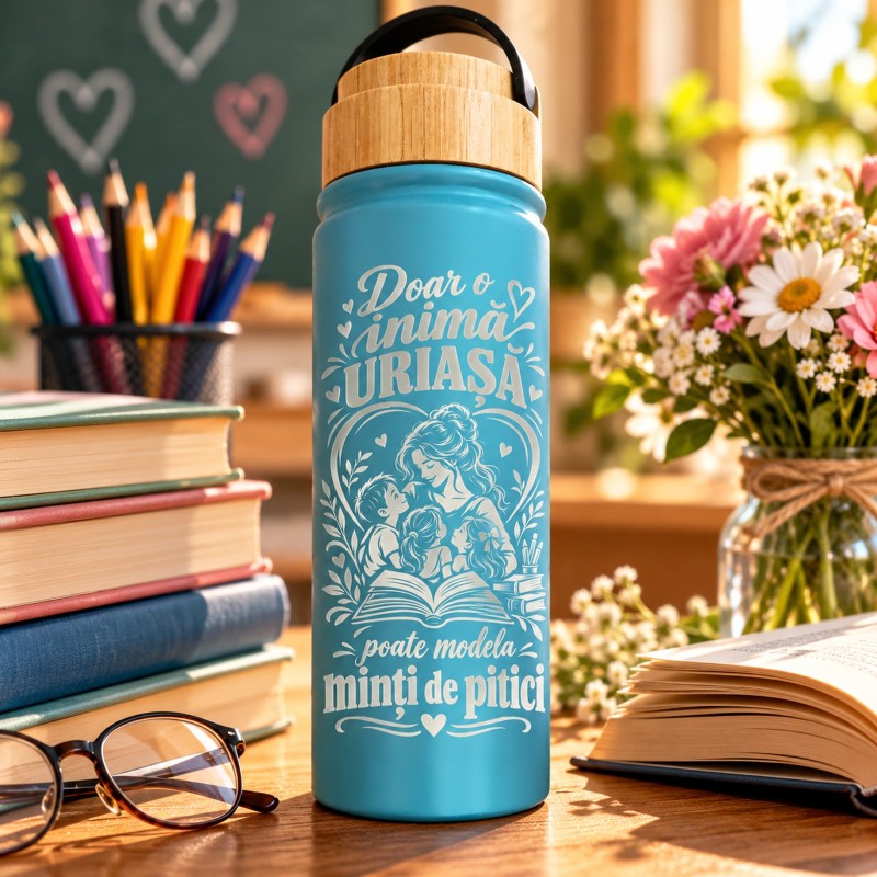                  Termos Gravat Bleu 500 ml „Inimă Uriașă” – Cadou Educatoare | Giftopolis
               