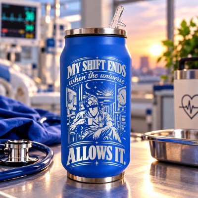 Doză Termică Gravată Albastră 250 ml – Cadou Medic | Giftopolis