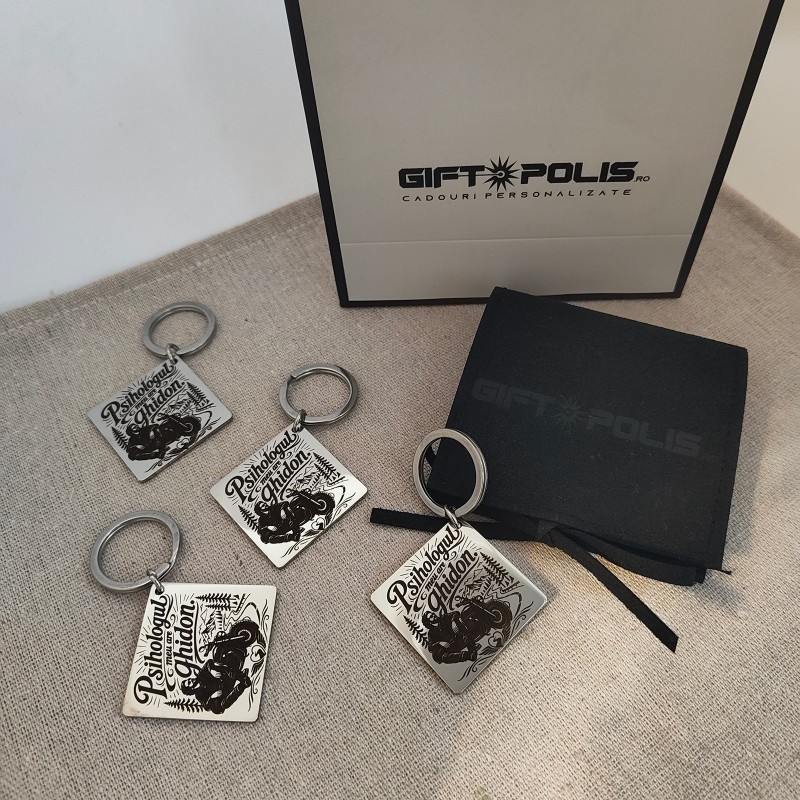                  Breloc Inox „Psihologul Meu Are Ghidon” | Cadou pentru Motocicliști
               