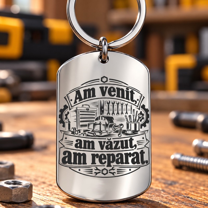                  Breloc Army Gravat „Am Venit, Am Văzut, Am Reparat” | Meșterul Casei
               