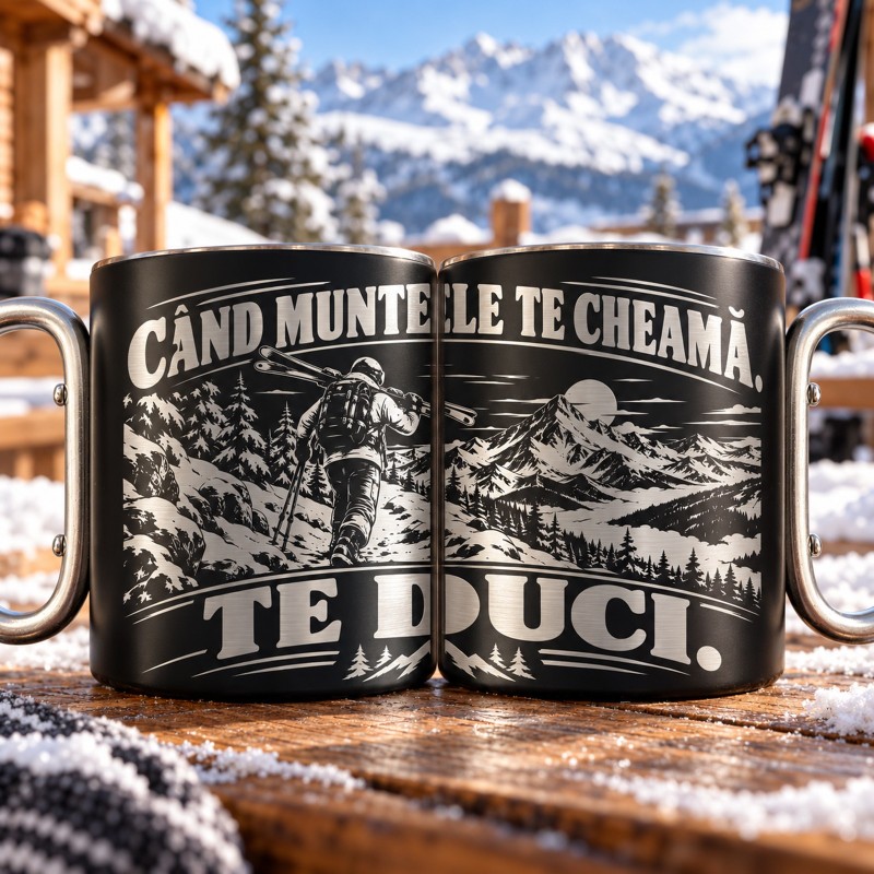                  Cană Carabinieră „Când Muntele Te Cheamă” | Born for Snow
               