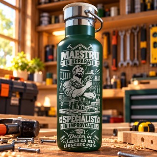 Termos Verde 500 ml „Maestru în Reparații” | Meșterul Casei