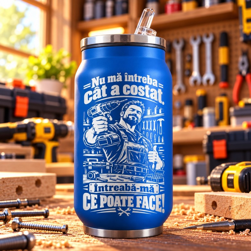                  Cană tip Doză Albastră 250 ml „Nu Mă Întreba Cât a Costat” | Meșterul Casei
               