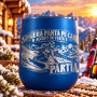 Pahar de Vin Albastru Gravat „Singura Pantă pe Care o Accept în Viață e Pârtia” | Colecția Born for Snow