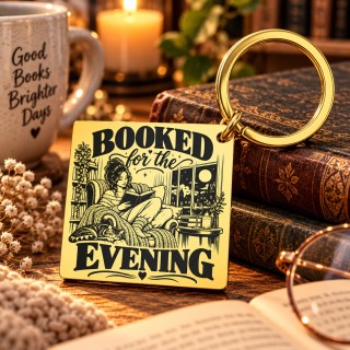 Breloc Auriu Gravat „Booked for the Evening” | Book Lover – Giftopolis