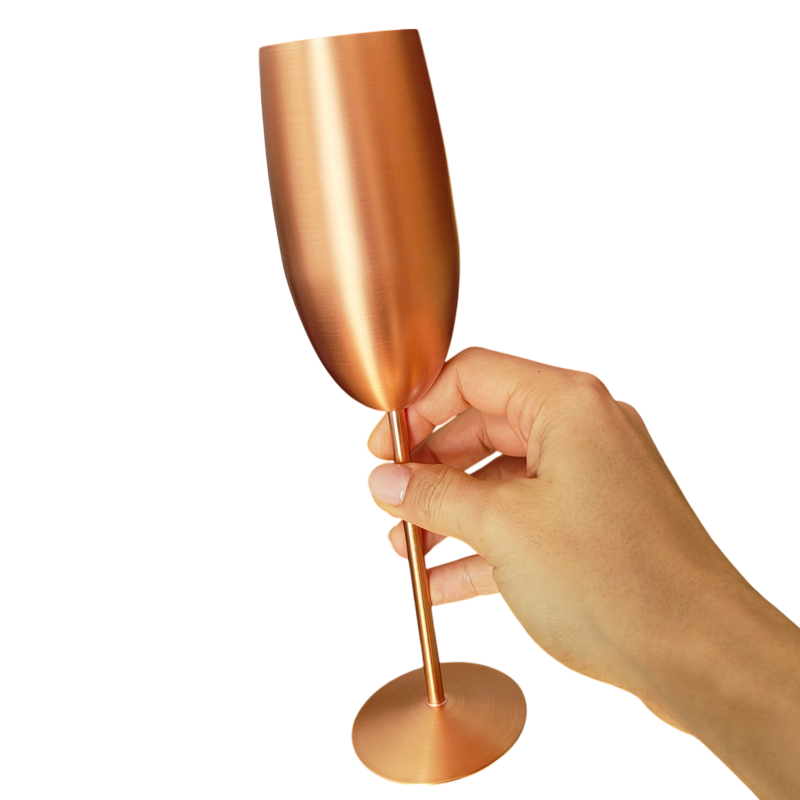                  Pahar inox pentru Șampanie Rose Satin 250 ml „Când Prosecco Te Cheamă”
               