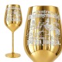 Pahar inox pentru Vin Auriu 380 ml „Pentru Momentele Când Ziua A Fost Prea Lungă”
