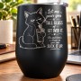 Termos Tip Pahar Vin Negru 360 ml „Get Over It” | Cadou Sarcastic