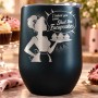 Termos Tip Pahar Vin Negru 360 ml „Shut the Fucupcakes” | Cadou Sarcasm